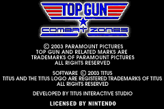 Top Gun - Combat Zones Title Screen